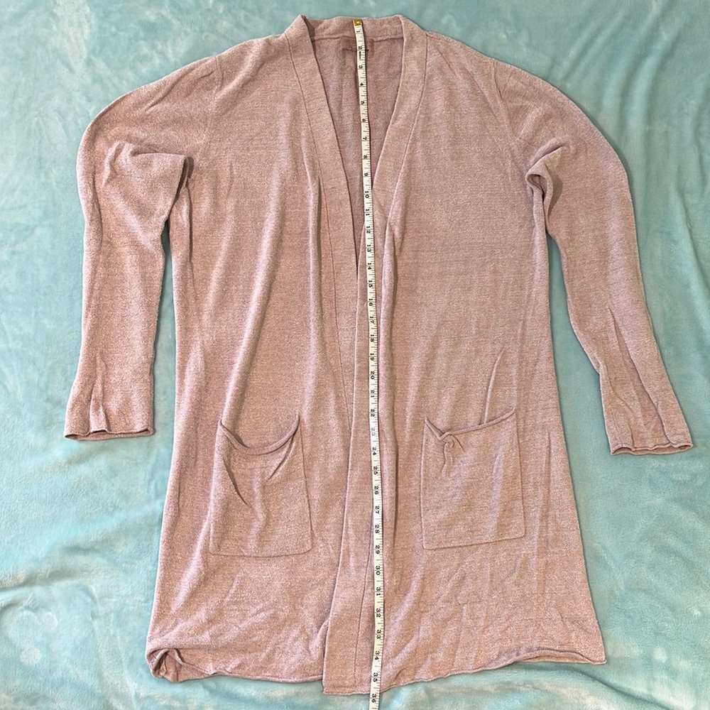 Barefoot Dreams Cozychic Ultra Light cardigan size M mauve